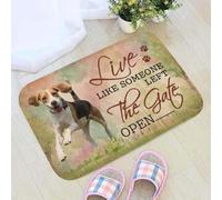paillasson Exterieur Entree Vivez comme si Quelqu'un Avait laissé la Porte Ouverte Paillasson Beagle