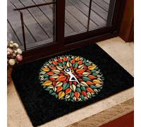 paillasson Exterieur Entree Yoga Make Me Do It Tapis de Bienvenue Facile à Nettoyer