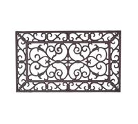 Paillasson extérieur rectangulaire en fonte - HOMESCAPES - 58 x 34 cm - Marron