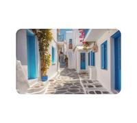 Paillasson Extérieur Rue De Grèce Lavable Chambre Tapis De Porte Imperméable l'hiver Paillasson pour Entrée 40X60Cm