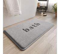 Paillasson extra doux, antidérapant, confortable, ne peluche pas, for une salle de bain hygiénique et propre. Tapis de bain en microfibre, absorbant l'eau et à séchage rapide.(Gray,40x60cm/15.7 inx23.