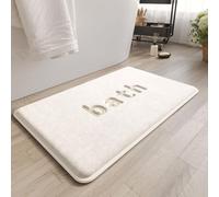Paillasson extra doux, antidérapant, confortable, ne peluche pas, for une salle de bain hygiénique et propre. Tapis de bain en microfibre, absorbant l'eau et à séchage rapide.(White,50x80cm/19.7 inx31