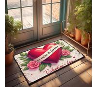 Paillasson « Fall Be Mine & Forever : A Valentine's Day Heartfelt » Paillasson d'hiver Paillasson d'extérieur Tapis de bienvenue pour l'avant (50 x 80 cm)