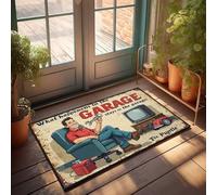 Paillasson « Fall What Happens In The Garage Stays In The Garage : A Fun Cartoon Sce » Paillasson d'hiver Paillasson d'extérieur Tapis de bienvenue pour l'avant (40 x 60 cm)