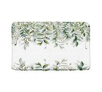 Paillasson Feuilles D'Eucalyptus Vert, Feuilles Vert Sauge, Aquarelle, Nature, Fleurs, Plante Paillassons Résistant Paillassons Interieur Lavable en Machine pour Exterieur Jardin 40X60 Cm