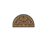 Relaxdays 10016711 Paillasson fibre de coco demi-lune 100 x 60 cm ornements, marron