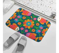Paillasson Fish and Flowers Paillasson Interieur Facile À Nettoyer Tapis D'Entrée Absorbant Paillassons pour Couloir Cour Exterieur 40X60 CM