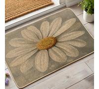 Paillasson floral de printemps, motif marguerite beige pour intérieur et extérieur, style naturel, antidérapant, imperméable, facile à nettoyer, absorbant la poussière, 73,7 x 43,2 cm