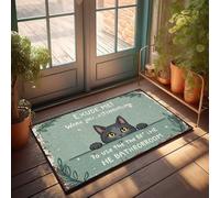 Paillasson Friends avec chat curieux qui regarde : « Exude Me ! Were You Essentting To Use The Ba Doormat » pour l'entrée extérieure Grand paillasson Outdoo (40 x 60 cm)