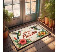 Paillasson Friends Welcome To Paradise : colibris et fleurs tropicales - Grand paillasson Outdoo (50 x 80 cm)