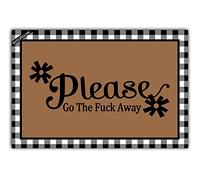 Paillasson Front Please Go The Fuck Away Funny Tapis D'Entrée Résistant Paillassons Interieur Lavable en Machine Paillassons pour Exterieur Jardin Couloir 40X60 CM
