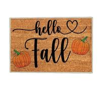Paillasson Hello Pumpkin Welcome pour entrée extérieure en fibre de coco avec dos antidérapant - Vacances d'automne - Moisson d'automne - Festival - 40 x 60 cm (C)