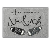 Paillasson Hier wohnen... 75 x 50 cm Tapis d'entrée Lavable wash+dry Design