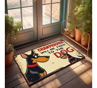 Paillasson humoristique Chanpervbil Will Be Feed To The Dog : A Whimsical Warning Sign Doormat Autumn Welcome Mats for Front Door Decor (40 x 60 cm)