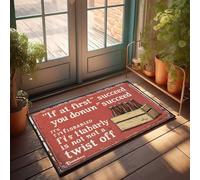 Paillasson humoristique pour amateur de bière Inscription If At First You Don'T Succeed, Try Not To Twi Paillasson Man Cave Stuff Tapis de cuisine style ferme (40 x 60 cm)