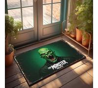 Paillasson humoristique The Monster Projets : un portrait d'horreur aux teintes vertes - Tapis d'hiver pour homme (50 x 80 cm)
