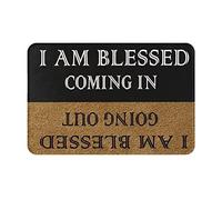 Paillasson « I Am Blessed Coming In Going Out Christian » (24x36in / 60 x | Tapis de bienvenue antidérapant bicolore 3 tailles