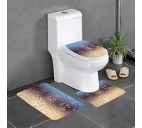 Paillasson Impression De Gouttes De Pluie sur Verre Absorbant Bathroom Rugs Facile À Nettoyer Tapis De Porte pour Tapis De Bain + Contour + Couvercle De Toilette 3 Piece Set
