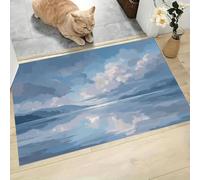 Paillasson Impressionnisme Paysage de 50x80cm, tapis de cuisine Surface Du Lac Reflet, tapis d’intérieur Antidérapant et Absorbant, lavable, élégance douce pour salle de bain, chambre à coucher