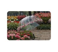 Paillasson imprimé parapluie transparent 40,6 x 61 cm pour salle de bain, salon, balcon, porte d'entrée
