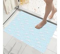Paillasson Imprimé Thème Du Dauphin De Dessin Animé Avec Envers En Tpr Antidérapant, Tapis Absorbant 90X150Cm Animaux Marins Mignons Pour Entrée Extérieure Intérieur Lavable En Machine Tapis, Bleu