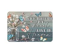 Paillasson Indestructible Tapis Bains Papillon, Une Grande Partie De Mon Cœur VIT Au Paradis Anti-Saleté Tapi De Sol D'Intérieur pour Entrée Déco Porte D'Entrée 40X60Cm