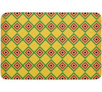 Paillasson Indestructible Tapis Bains Rectangle Géométrique Rétro Ethnique Mexicain Jaune Facile À Nettoyer Tapi Salle De Bain pour Entrée Cuisine Chambre 40X60Cm