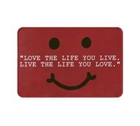 Paillasson Indestructible Tapis De Porte Citation Rétro Motivante Aime La Vie Que Tu Vis Vis La Vie Que Tu Aimes Anti-Poussière Tapi Salle De Bain pour Couloir Entrée Cuisine 40X60Cm