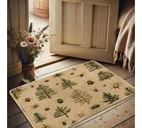 Paillasson inspiré de la nature - Éléments de forêt - Pour intérieur et extérieur - Décoration printanière - Antidérapant - Imperméable - Entretien facile - 73,6 x 43,2 cm