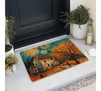 Paillasson inspiré des artistes, tapis d'entrée d'arbre d'automne vif pour extérieur et intérieur, imperméable, antidérapant, facile à nettoyer, décoration saisonnière 73,7 x 43,2 cm