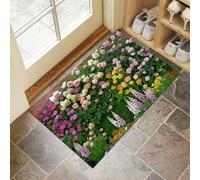 Paillasson Intérieur 40 X 60 Cm, Mur Roses Absorbant Paillassons Interieur Entree, Lavable, Résistant, Style Jardin Anglais Confortable pour Entrée, Salle De Bain, Chambre - Couleurs Mélangées