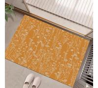 Paillasson Intérieur 45 X 75 Cm, Petites Fleurs Sauvages Absorbant Paillassons Interieur Entree, Lavable, Résistant, Fleurs Plantes Confortable pour Entrée, Salle De Bain, Chambre - Ambre