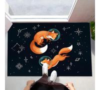 Paillasson Interieur 50 x 80 cm,Tapis de Sol Douces Animaux de dessin animé Constellation de l'étoile du renard, Tapis d'Entrée Antidérapant et Lavable en Machine,pour Chien, Entrée, Porte et Couloir