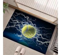 Paillasson Interieur Entree 45 X 75 Cm, Tapis D'Entrée Antidérapant Balle Tennis Abstraite, Tapis De Sol Foudre Douces Absorbantes pour Entrée, Couloir, Chien, Bleu