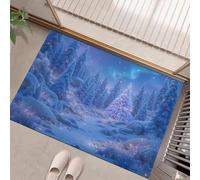 Paillasson Interieur Entree 50 X 80 Cm, Tapis D'Entrée Antidérapant Arbre Noël, Tapis De Sol Le Livre La Jungle Douces Absorbantes pour Entrée, Couloir, Chien, Bleu