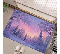 Paillasson Interieur Entree 50 X 80 Cm, Tapis D'Entrée Antidérapant Pin La Jungle, Tapis De Sol Flocons Neige Fantastiques Douces Absorbantes pour Entrée, Couloir, Chien, Rose