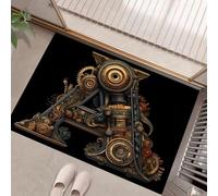 Paillasson Interieur Entree Antidérapant 45 X 75 Cm, Lettres Rétro Tapis Interieur, Paillasson Antidérapant Style Punk, Lavable en Machine pour Entrée, Intérieur (Noir)