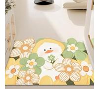 Paillasson Interieur Entree Canard Fleur Dessin Animé Tapis de Porte extérieur,imperméable,Lavable,avec Envers en Caoutchouc antidérapant,retient la poussière,pour Couloir,entrée,Cuisine50x80cm