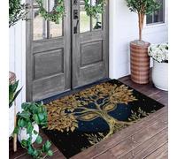 Paillasson Interieur Or Arbre des Symboles Chambre À Coucher Salon Entrée Absorbant Antidérapant Tapis De Salle De Bain Arts Visuels Imprimé Ménage Rug Salle Couloir,60X90Cm