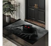 Paillasson Intérieur, Tapis Entrée Intérieur, Yeux Rouges Zombies Horreur Diable Tapis d'entrée Antidérapant et Absorbant, Résistant, Lavable pour Porte, Couloir, et Balcon