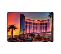 Paillasson Las Vegas Sunset - Pour intérieur et extérieur - Idéal pour saisir la poussière - Pour cuisine, entrée et porte d'entrée