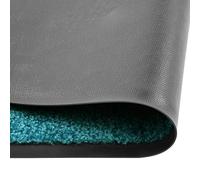 Paillasson lavable - Cyan - 40 x 60 cm - Antidérapant - Avec dos en PVC - Résistant aux intempéries et à la saleté - Idéal pour l'intérieur et l'extérieur - Résistant - Lavable en machine