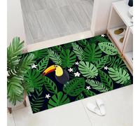 Paillasson Lavable Jungle Toucan, Attrape-Poussière Animal De Dessin Animé Tropical Fin Tapis De Sol, Tapis Antidérapant à Poils Courts pour Entrée, Cuisine, Porte D'entrée, 80 x 120 cm