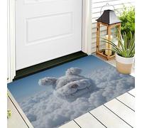 Paillasson Lavable Nuage en Forme De Chien, Attrape-Poussière Animal Mignon Et Rêveur Fin Tapis De Sol, Tapis Antidérapant à Poils Courts pour Entrée, Cuisine, Porte D'entrée, 50 x 80 cm