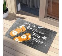 Paillasson Life is Better in Flip Flops Paillassons Interieur Lavable en Machine Tapis De Porte Absorbant Paillasson Interieur pour Cour Balcon Couloir 40X60 Cm