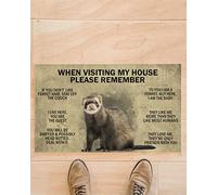 Paillasson Lors De La Visite De Ma Maison Drôle De Furet Tapis De Porte Anti-Poussière Doux Paillasson D'Entree pour Terrasse Jardin Porte Arrière Avant 40X60Cm