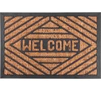 Paillasson MagicHome RBP 193, pour la porte, Welcome 3, 40x60 cm, caoutchouc/panama
