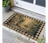 Paillasson « Merry Christmas » en forme de nain de Noël, décoration de vacances pour intérieur et extérieur, confortable tapis de bienvenue d'hiver, caoutchouc antidérapant pour porte d'entrée de Noël