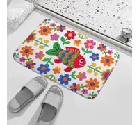 Paillasson Mexican Style Fish Flowers Tapis De Porte Facile À Nettoyer Paillasson Interieur Absorbant Tapis D'Entrée pour Jardin Cour Couloir 40X60 CM