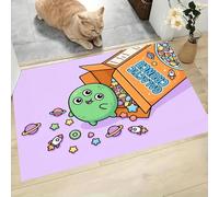 Paillasson Mignon Dessin Animé de 60x90cm, tapis de cuisine Espace Extraterrestres, tapis d’intérieur Antidérapant et Absorbant, lavable, élégance douce pour salle de bain, chambre à coucher